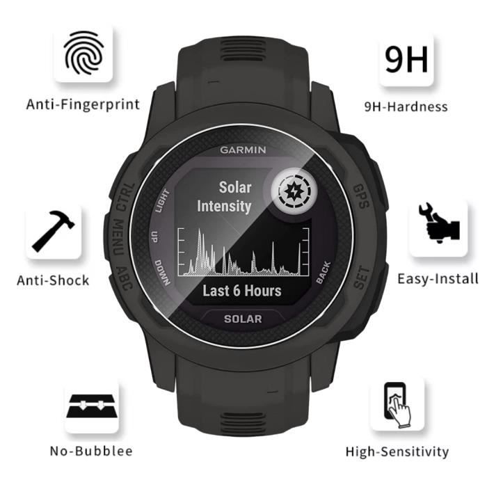 Szkło Hartowane dla Garmin Instinct 2 - Instinct 2 Solar [Zestaw 2 szt.] Folia Ochronna Ekranu Zegarka Odporna na Zarysowania Phonillico®