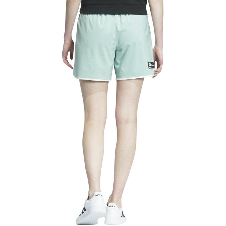 Adidas Neo Striped Elastic Breathable Casual Shorts Women Shorts Light-Green IS2779