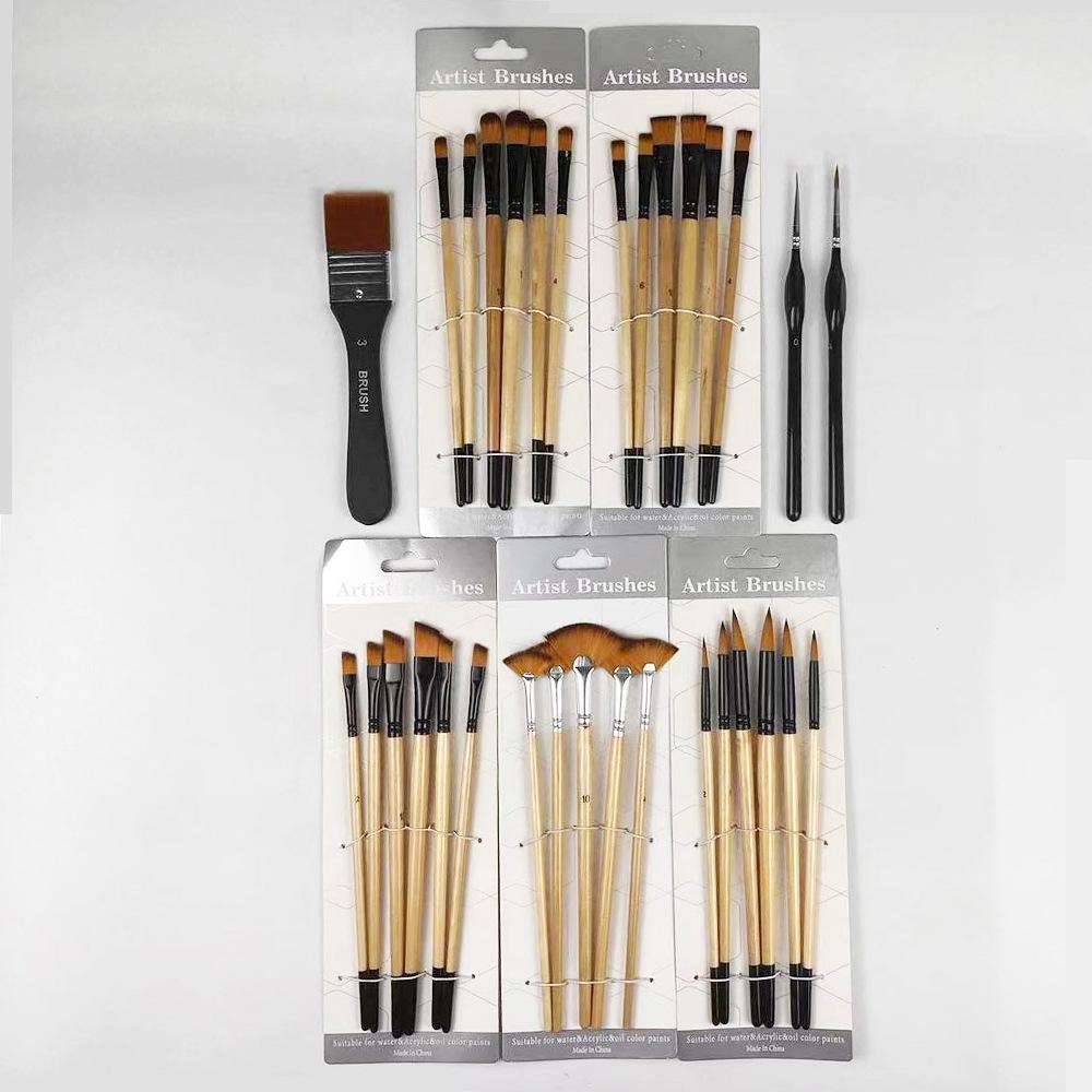 

Набор художественных кистей из нейлона и дерева, 32 штуки, для студентов и масляной живописи 32pcs Brush Set
