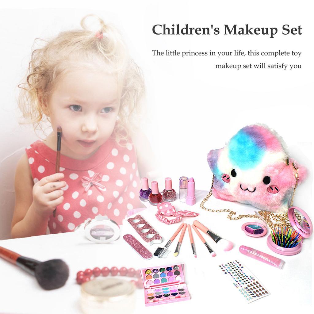 Mädchen Schminkset für Kinder Kinder Schminkset Mädchen Prinzessin Schminkbox Ungiftiges Kosmetikset