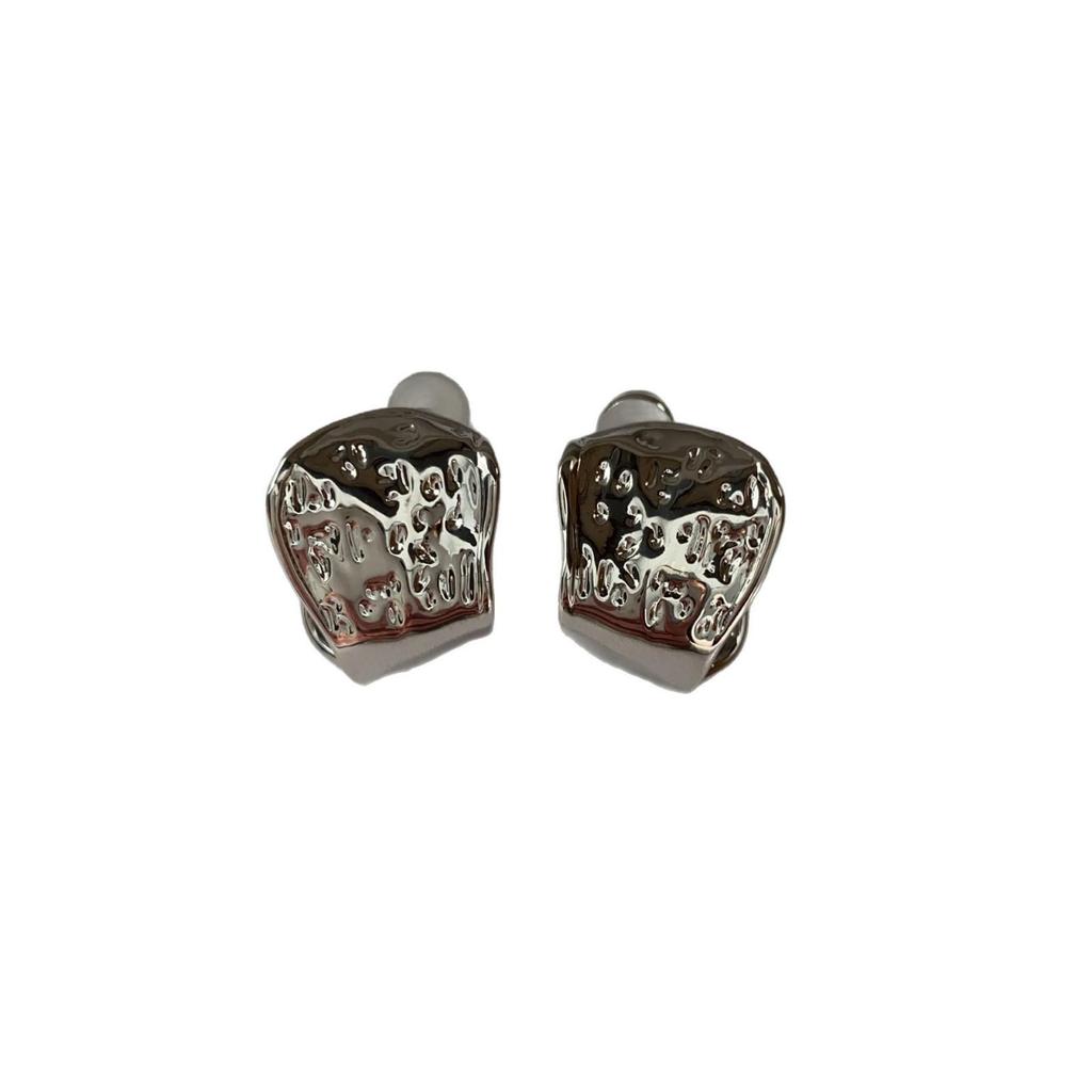 Irregular Texture Earrings, Niche Minimalist Design, Personalized High-End Sense, Wide-Sided Exaggerated Stud Earrings
