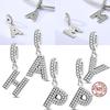 Copper26 Letter A-Z Alphabet Charm Fine Beads Fit Original Charms Copper Bracelet Diy Fine Jewelry For Women Gifts Making