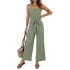 TikTok Europe 2026 Summer Strappy Waist-Cinched Sleeveless Long Jumpsuit for Women