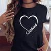 New Wounisex T Shirt Cute Than Heart Printed T-Shirt Fashion Love Heart Loose Short Sleevs Round Neck T-Shirt Casual Female Tops
