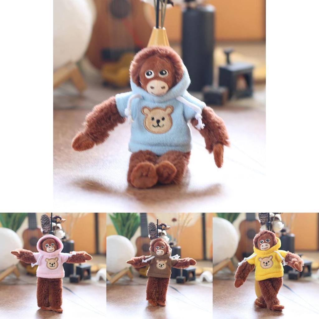 Monkey Plush Toy Pp Cotton Stuffed Animal Keychain Portable Nursery Decor For Toddlers