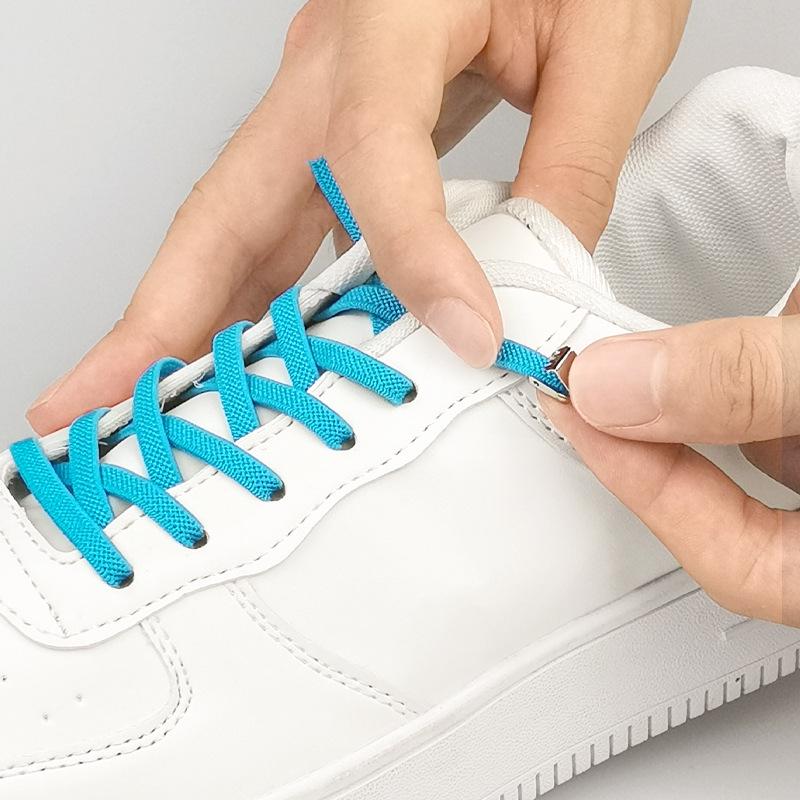 Snap Button Lazy Clip Shoelaces - Versatile for Kids, Adults, Men, Women - Black & White - Free Tie - Free Elastic