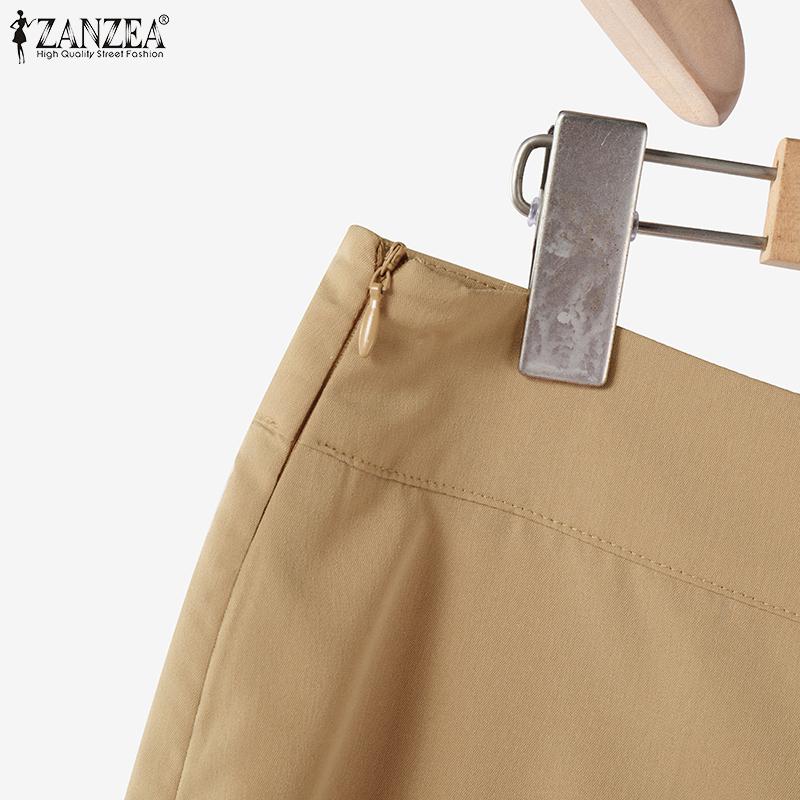 ZANZEA Women Puff Short Sleeve Blouse and Wide Leg Pants Summer Two Piece Suit Sets