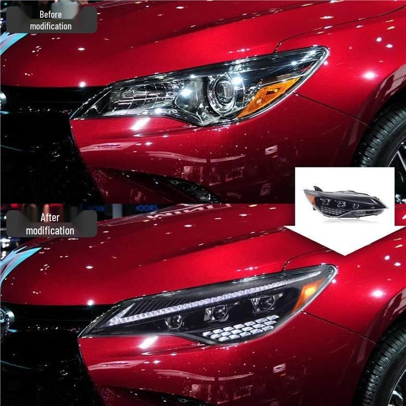 15-17 Toyota Camry US Headlight Assembly: LED Projector, Daytime Running, Flowing Turn Signal