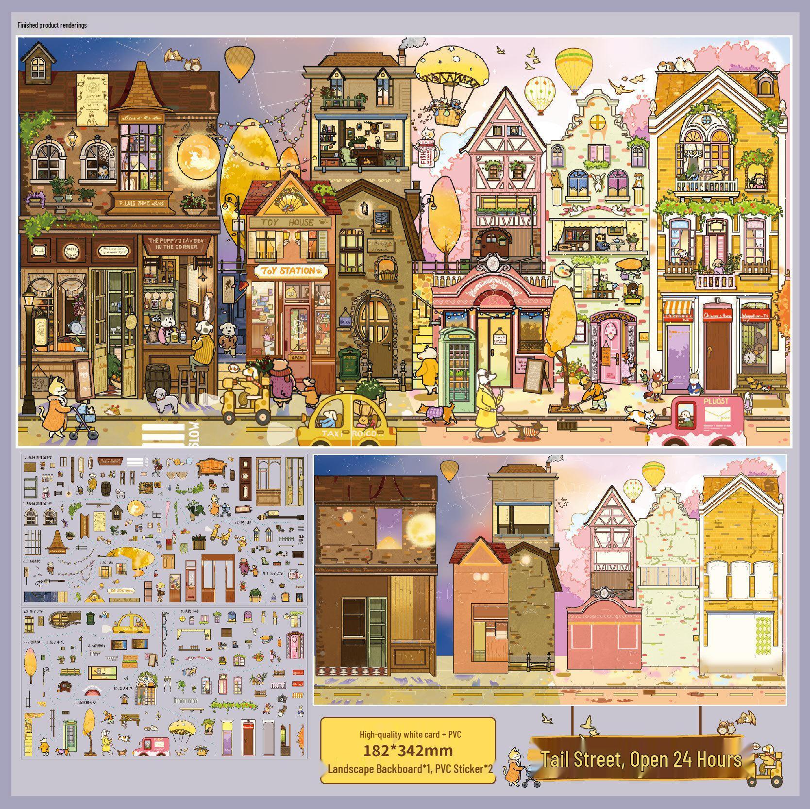 Mr. Paper 3D Animal Town Diorama Stickers - DIY Miniature Scene Toy