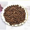 100PCS Dark Brown Wooden Beads Undyed Natural Stripe Round Wood Loose Craft Beads for Bracelets and Jewelry Making