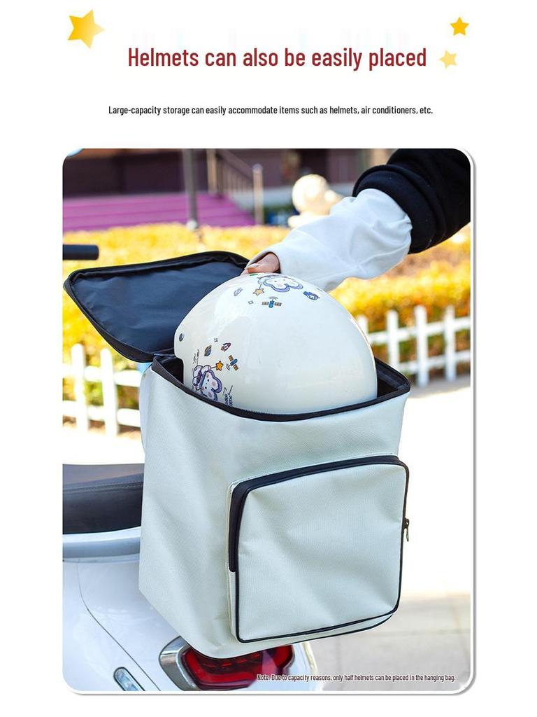 Large-Capacity Front Trunk Helmet Bag for Electric Vehicles