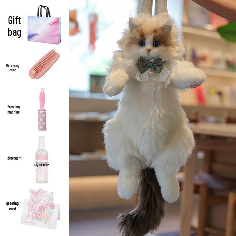 Plush Cat Backpack - Bionic Kitten Doll Toy Gift for Girls' Birthdays