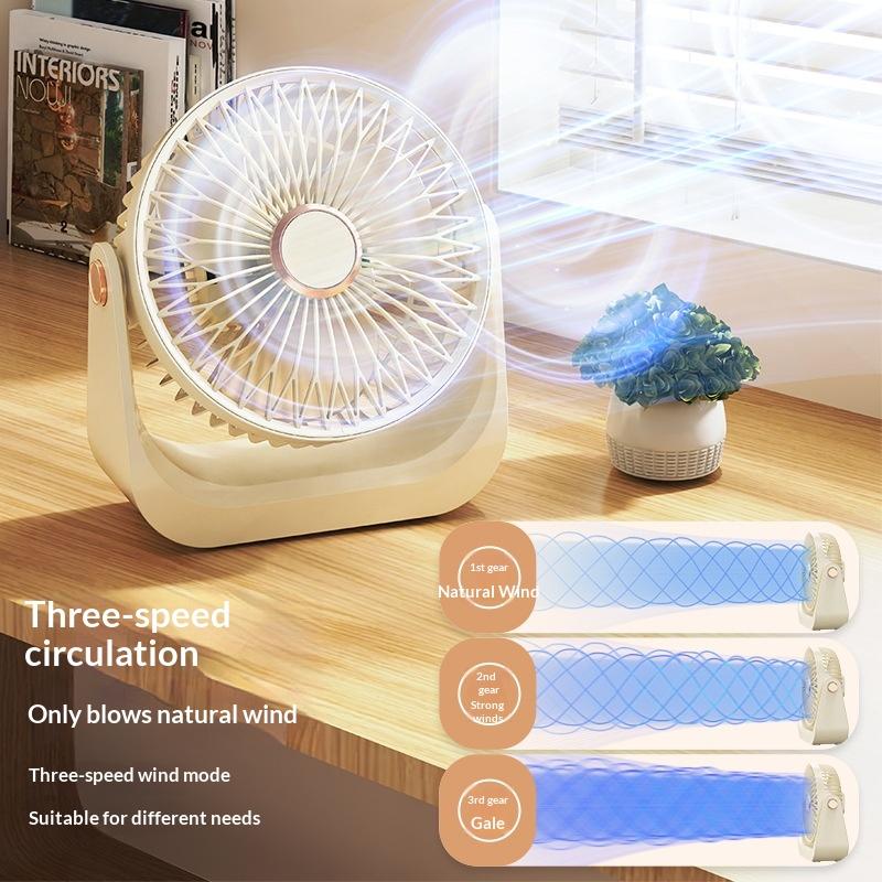 Desk Fan, Dormitory Fan, Office Fan, Portable Small Desktop Wall-Mounted USB Charging Fan Small Fan Mini Fan