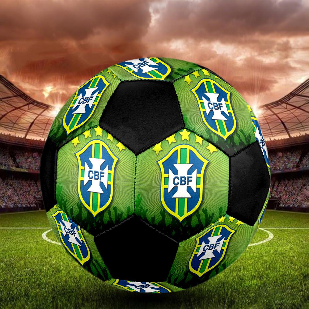 SIZE 5 Brazil National Football Team Soccer Ball Colorful All Ages Machine Stitched PVC Competition Ready Durable High-Bounce