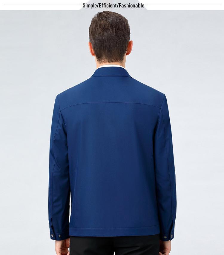Men's Autumn/Winter 2024 Lapel Mulberry Silk Business Casual Jacket for Middle-Aged and Elderly.