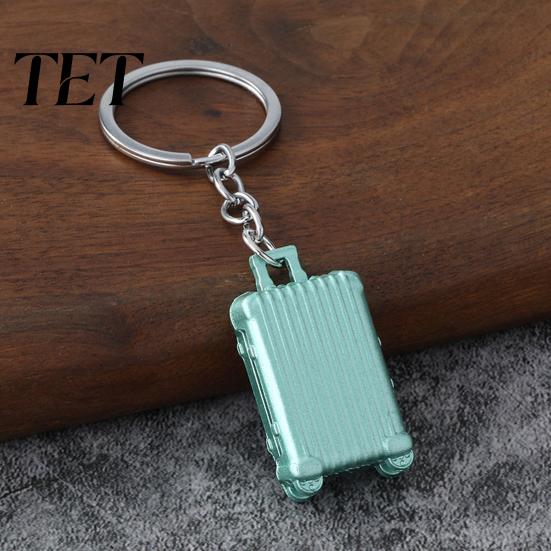 Metall-Kofferanhänger Charm Mini-Koffer Schlüsselanhänger, Tasche mit rollenden langlebigen Zinklegierung Schlüsselhalter Rädern, Reisethematik Rucksackzubehör, Niedlich