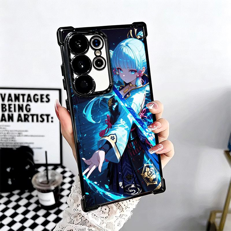 Genshin Impact Kamisato Ayaka Plating Phone Case For Samsung Galaxy S24 S25 FE S26 Edge S23 Ultra S22 S21 Plus S20 Anti-Fall Air