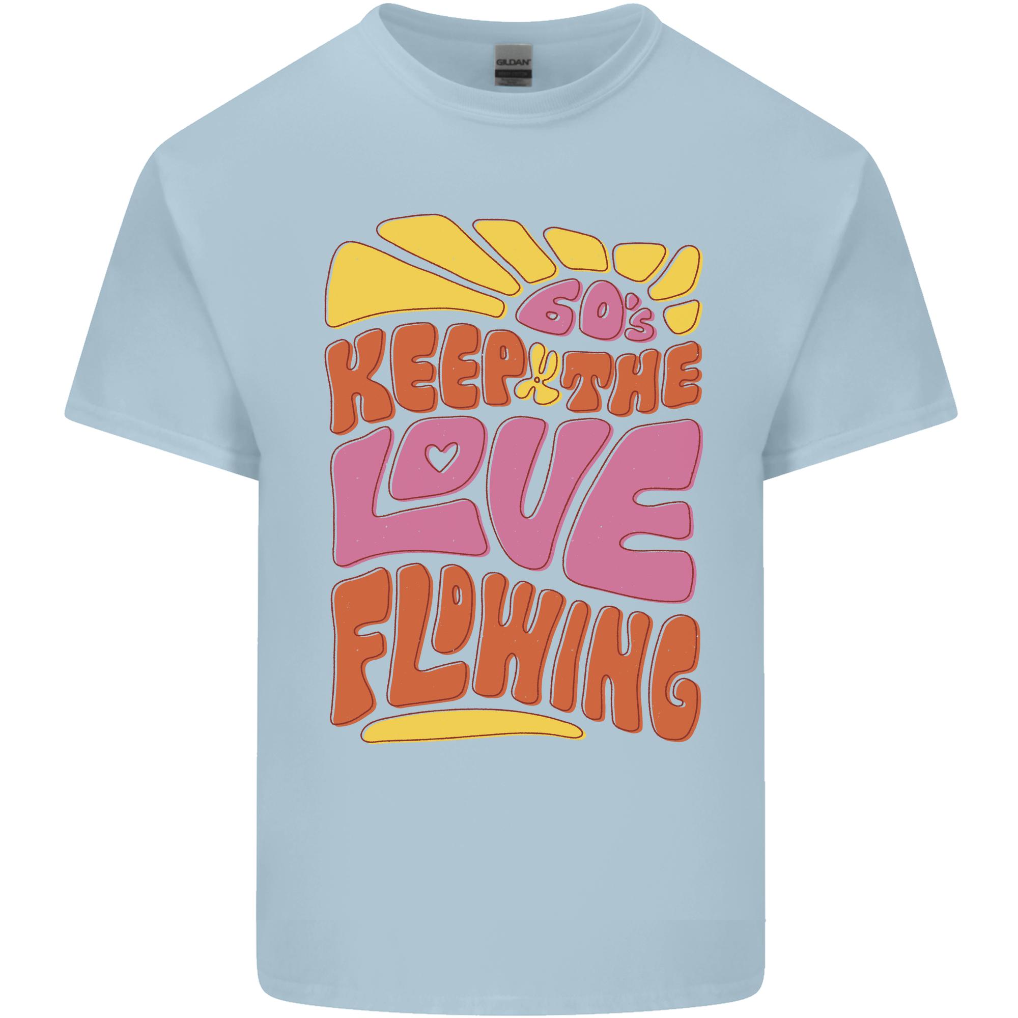 60s Keep the Love Flowing Funny Hippy Peace Unisexs Light Cotton TShirt S