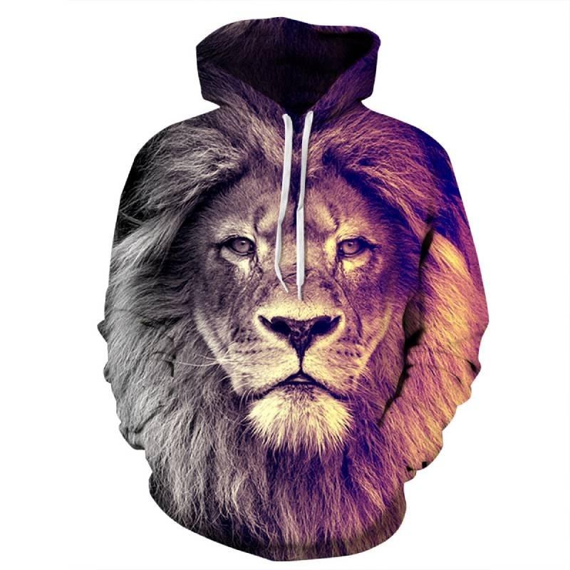Vibrant Skull Print Digital Pullover Hoodie For Men Comfortable Loose Fit