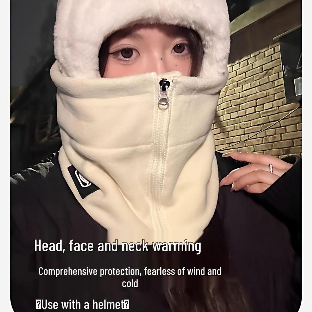 Damen Winter Radhelm-Innenfutter: Warmer, winddichter und kältefester Fleece mit integriertem Schal und Maske. Geeignet für Männer und Frauen.