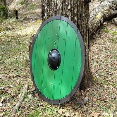 24" Medieval Viking Shield, Round, LARP, Wood, Runes, Steel