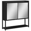 VidaXL Bathroom Mirror Cabinet, Wall-Mounted Toilet Cupboard with Mirror, Storage Furniture, Modern, Black Wood 842421