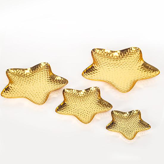 Creative Star-Shaped Metal Dessert Tray Small Appetizer Plate for Cake Fruit