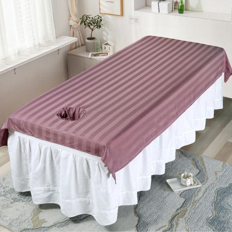 

Specific Bed Sheets with Holes Made of Silky Cotton Massage Therapy Health and Beauty Bed Sheets Simple Striped Single Bed Sheet 200x120CM