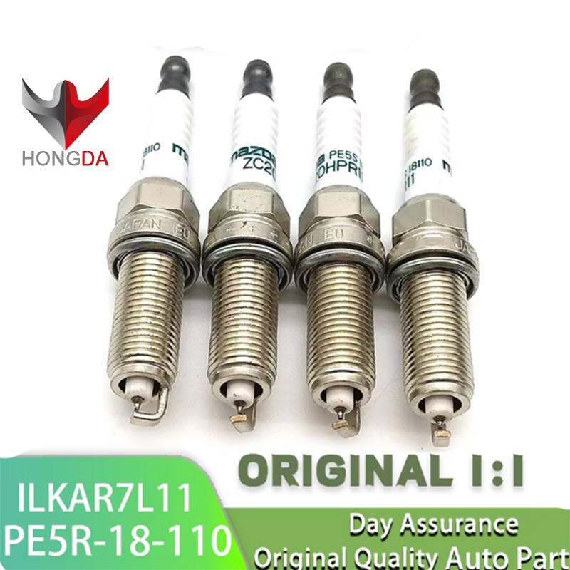 HONGDA Iridium Spark Plug PE5R-18-110 ILKAR7L11 94124 for Mazda 3 6 CX-3 CX-5 CX-30 MX-5 Miata 2.0L 2.5L PE5R18110 4PCS