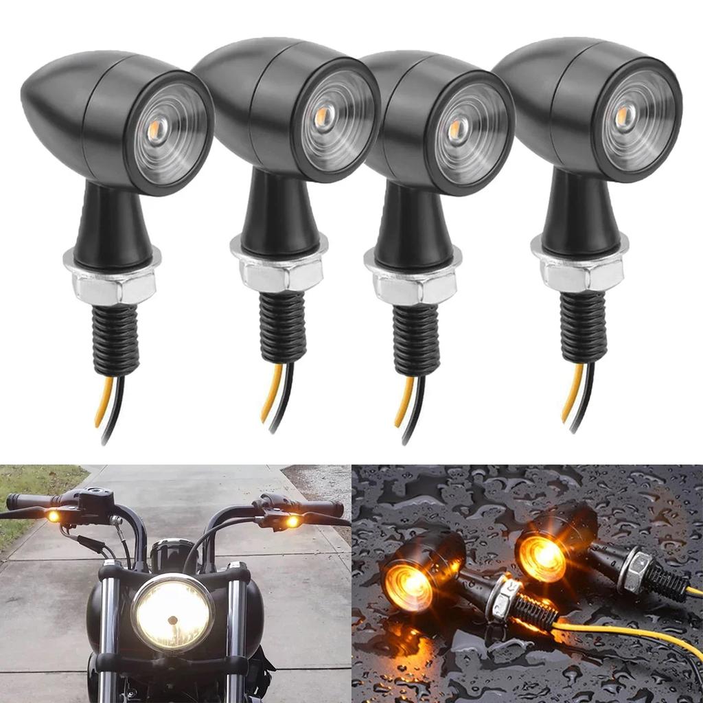 8mm Motorcycle Mini LED Turn Signal Light Bullet Moto Flashing Light Clignotant Moto Led 12V Fit for Kawasaki Suzuki Yamaha