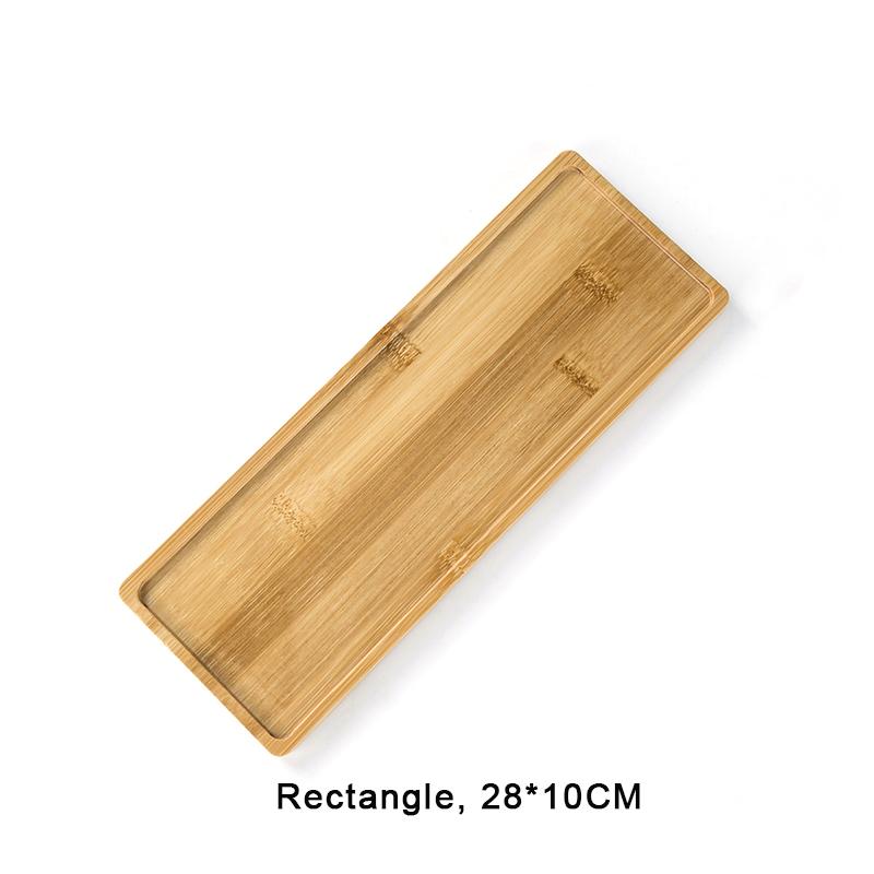 Einfacher Stil Hausdekoration Sukkulenten Bonsai Halter Runde Quadratische Blumentopf Basis Bambus Holz Tablett