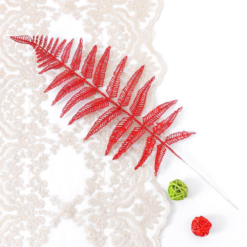 1PC Shiny Surface Decorations Artificial Leaves Romantic Atmosphere Durable DIY Christmas Party Scene Lightweight Wedding 44CM