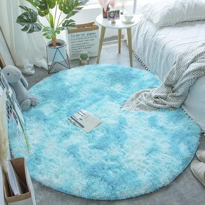 Super Soft Plush Round Rug Mat Fluffy White Carpets for Living Room Home Decor Bedroom Kid Room Decoration Salon Thick Pile Rug