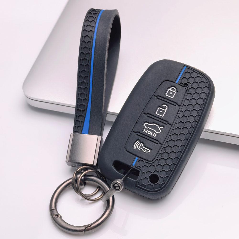 Premium Silicone Car Key Fob Cover For Hyundai I30 K2 K5 For KIA Optima K5 K3 With Keychain Soft Silicone Car Interior Accessories
