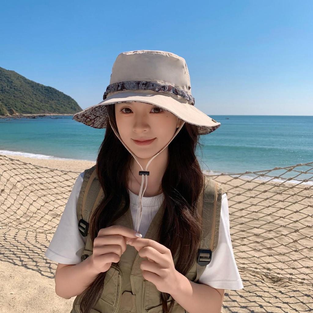 Women's Retro Cowboy Ethnic Style Wide Brim Sun Hat – Breathable Outdoor Beach Protection