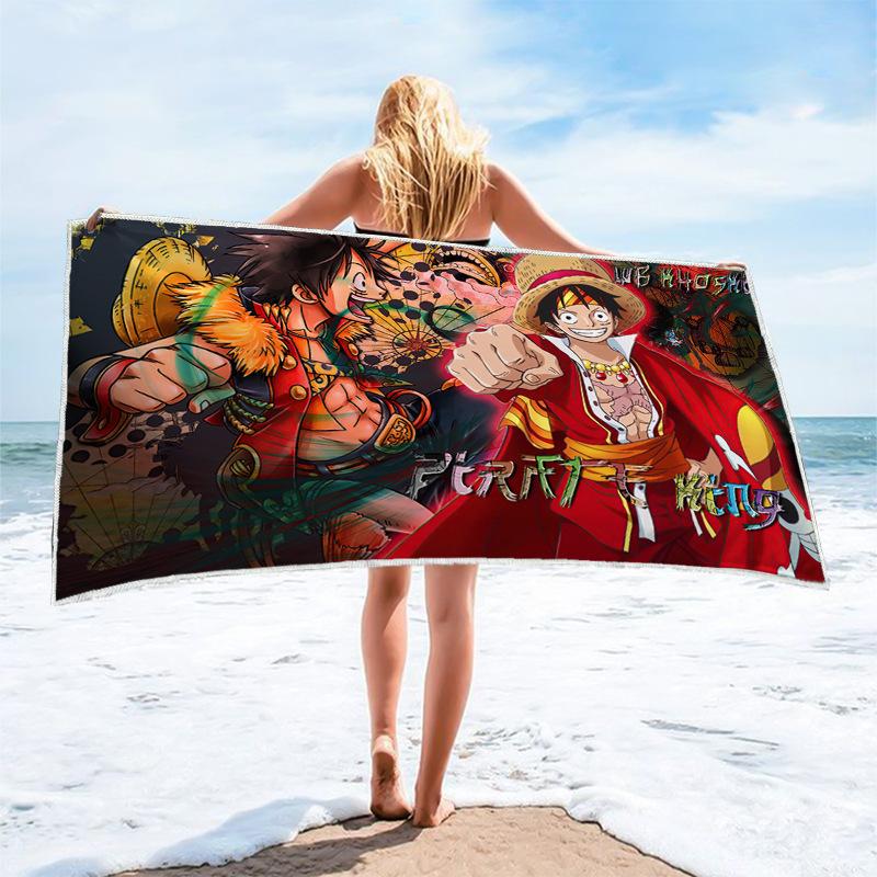 Anime Character Printed Square Microfiber Beach Towel Quick Dry Bath Towel For Shower Swimming