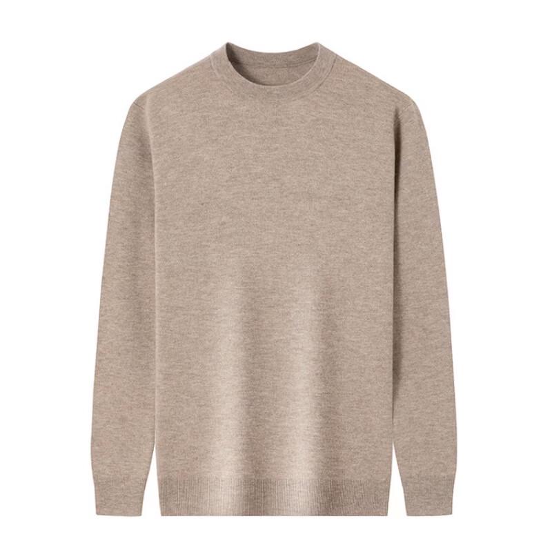 Hengyuanxiang Men's Thickened Pure Wool Winter Knit Pullover