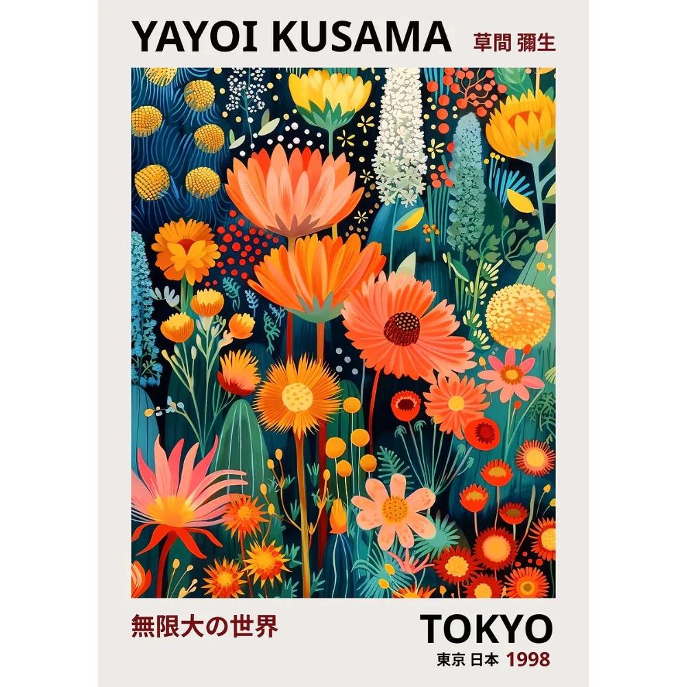 Japanese Famous Artist Yayoi Kusama Polka Dot Poster Exhibition Abstract Prints Canvas Painting Wall Art Picture Home Room Decor