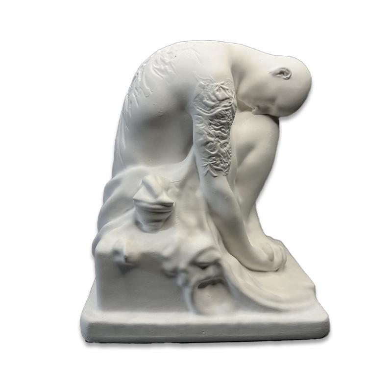 Life-sized Plaster Statue Tattooed Person Nude Figure Sculpture Artistic Portrait Model Decorative Figurines Home Decoration