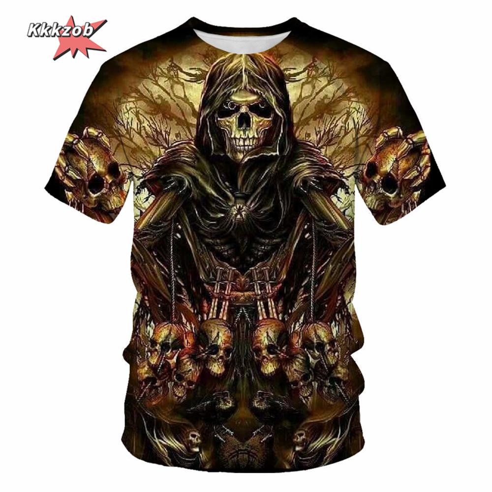 Skull Beer 3D Printed Gothic Horror Skull Men's Printed T-Shirt Party Street Casual T-Shirt Short Sleeve Round Neck Shirt Tops