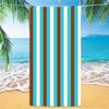 Striped Beach Towel, Digital Printing Thin Quick-Dry Anti-Sand Microfiber Lightweight for Swim Yoga Travel Gym Gift