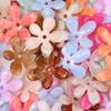10Pcs Irregular Flower Acrylic Beads Dual Color Flower Spacer Beads Charms Bead Caps For Jewelry Making Diy Bracelet Necklace