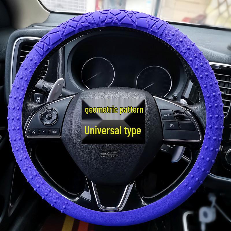 D-Shape Geometric Non-Slip Silicone Steering Wheel Cover with Sun Protection