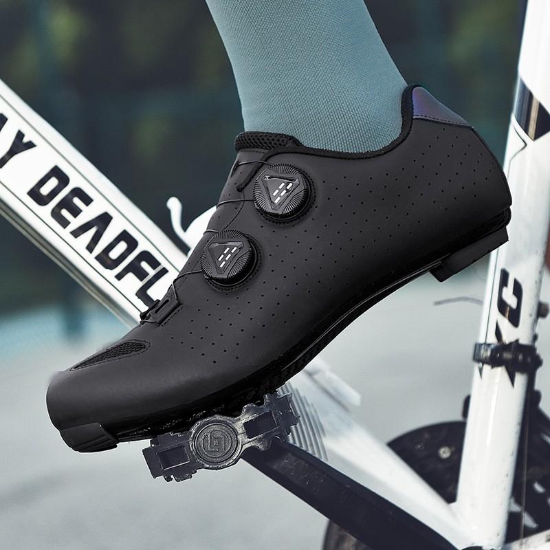 Road Cycling Shoes With Stiff Sole Mountain Bike Clipless Flat Pedal Compatible Breathable Unisex Footwear