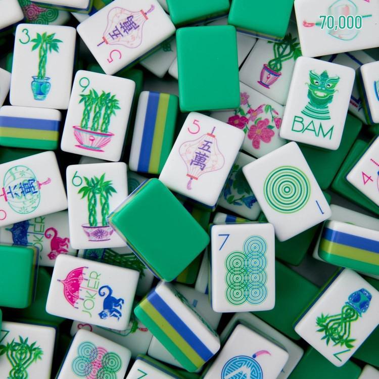 4-Layer Green Acrylic Mahjong Set -