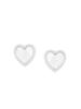 Kicky and Perky 925 Sterling Silver Mother of Pearl Station Layred Heart Love Necklace Earrings Jewelry Set For Womens