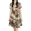 ZANZEA Women Casual Round Neck Summer Short Sleeve Print Cotton Dress