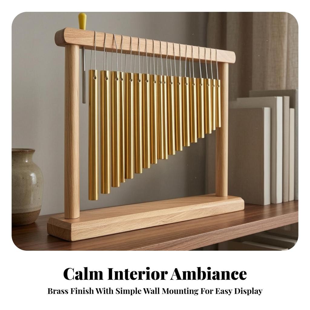 Windspiel mit rechteckigem Holzrahmen Bezaubernde Töne für Balkon, Garten