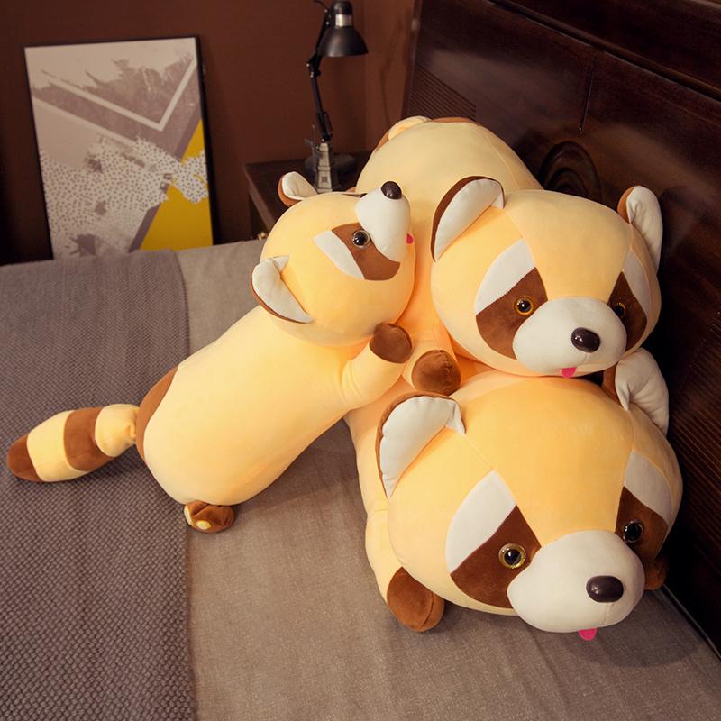 Frumos 1 buc 60cm-100cm Huggable coadă lungă Raccoon Doll jucărie de pluș prietena pernă drăguț adorabil urs Ragdoll Koala fată pat