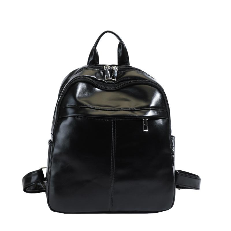 Large-capacity Backpack for Female College Students, Pu Backpack, Korean Version, Sweet and Fresh, Multi-pocket Bag